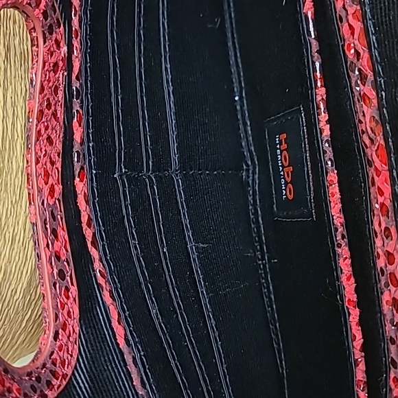 HOBO Clutch Purse Red and Black Alligator - Picture 3 of 3